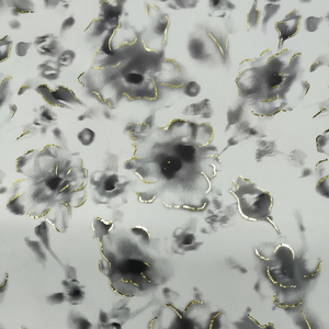 ผ้าเครป koshibo ผ้าชีฟองพิมพ์ลายดิจิทัลฟอยล์สีทองออกแบบได้ตามต้องการด้วยกระดาษฟอยล์โพลีเอสเตอร์ - Product Image 1