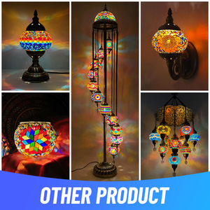 Lámpara de Mesa de Mosaico de Vidrio Turco Hecha a Mano, de Color Original, Sin Corte - Ideal para Actividades de Formación de Equipos, <span class=keywords><strong>Padres</strong></span> e Hijos y Parejas - Product Image 2