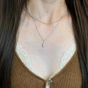 สร้อยคอจี้รูปนาฬิกาทรายและหยดน้ำเงินเงินแท้ S925 ดีไซน์หรูหรา สง่างาม ทันสมัย ช่วยเสริมลุคให้ดูเพรียวบาง - Product Image 3