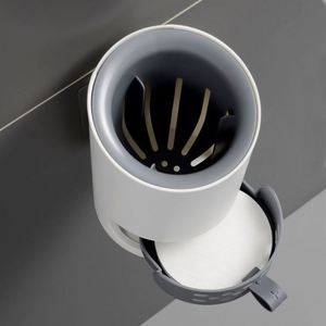 Silicone Toilet Brush Bathroom Customized <b>Refillable</b> Toilet Brush OEM & ODM Toilet Brush with <b>Soap</b> Dispenser - Product Image 3