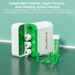 Pujimax 8-khe cắm đa-khe cắm Ni-MH NI-CD pin sạc <span class=keywords><strong>AA</strong></span> nickel kim loại Hydride có thể sạc lại pin cho microphone sử dụng - Product Image 4