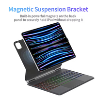 Funda con Teclado Táctil Retroiluminado Flotante de Cuero Inteligente Inalámbrico Certificado para iPad Pro 11 con Levitación Magnética