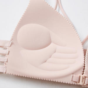 섹시한 크로스 벨트 백 브라 푸쉬업 삼각컵 통기성 여성용 원피스 와이어프리 인비저블 솔리드 패턴 언더웨어 - Product Image 4