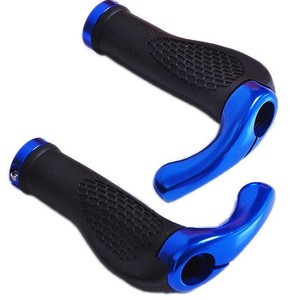 Poignées de guidon de vélo 22,2 mm en caoutchouc ergonomiques pour VTT bleues - Product Image 1