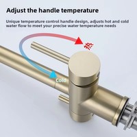 Robinet de cuisine moderne minimaliste en acier inoxydable noir, à poser sur comptoir, avec cartouche céramique et double poignée