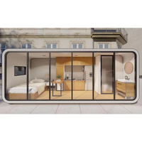 Maison préfabriquée de luxe à deux étages, type cabane Apple, structure en acier, maison mobile, design extensible pour bureau de jardin, villa