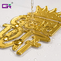 Autocollant de transfert UV DTF personnalisé, étiquette cristalline 3D, feuille d'or et d'argent gaufrée, décalcomanie imperméable pour enveloppe de tasse, bouteille de parfum