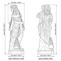 Decoración de Dormitorio Estilo Resort de Ensueño, Figura Humana de Tamaño Real para Decoración de Jardín, Estatua Femenina de Mármol Tallada a Mano
