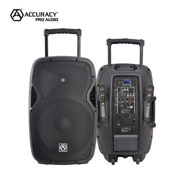 Accuracy Pro Audio CSL15AVH 100W 15 Inch Black Audio Wireless Trolley Battery-Powered Active Portable Speaker