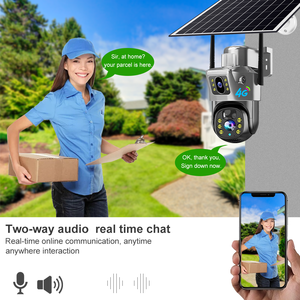 Venta caliente modelo VCS09 V380Pro 4G Cámara CCTV DE SEGURIDAD lente Dual 8W Panel Solar detección de movimiento WiFi monitoreo con <span class=keywords><strong>Sensor</strong></span> CMOS - Product Image 5