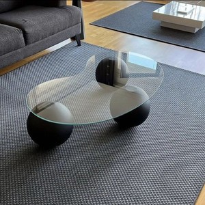 Mesa de Centro Minimalista de Vidrio Templado Estilo Crema, Mueble Multifuncional para Apartamentos Pequeños y Salas de Estar - Product Image 2