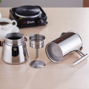 Cafetière Moka en acier inoxydable de qualité supérieure, vente en gros d'usine |   <span class=keywords><strong>Percolateur</strong></span> à <span class=keywords><strong>expresso</strong></span> compatible avec les plaques à induction et les cuisinières - Product Image 3