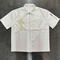 T-shirt décontracté pour homme à col rond et manches courtes, avec broderie personnalisée, fermeture éclair, coupe classique, anti-boulochage et respirant