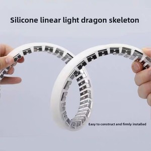 Support de carte lumineuse linéaire en acier inoxydable avec boucle de fixation à forme pliable pour bande lumineuse à motif squelette de dragon et manchon en silicone - Product Image 2