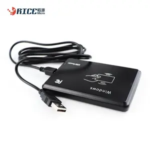 Rice Micro 13.56MHz RFID HF NFC 15693台式便携式读卡器，带USB接口电源