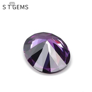 Trực Tiếp Nhà Máy Tổng Hợp Kim Cương <span class=keywords><strong>Amethyst</strong></span> Máy Cắt Hình Bầu Dục Cubic Zirconia Đá Quý Cho Nhẫn - Product Image 3