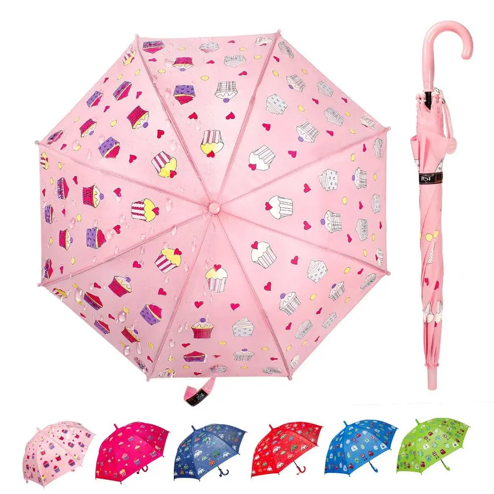 Ovida 자동 오픈 귀여운 패턴 아이 우산 디자인 선물 변경 색상 물 우산 중국 공장 저렴한 사용자 정의 우산
