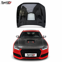 Nouveau capot moteur en fibre de carbone de style IP avec fenêtre en verre transparent pour Audi A6/S6/RS6/C7/C7.5 2012-2018, boulons inclus