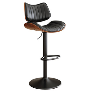 LingTuo Bar <b>Stools</b> Adjustable Height Metal Frame Swivel Backrest For <b>Dining</b> Room - Product Image 5