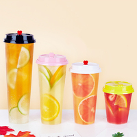 Contenants d'emballage de 22 oz, gobelet en plastique jetable, gobelet à vin, gobelet à bingsu, gobelet à crème glacée, gobelet à yaourt à la noix de coco, gobelet à dessert en forme de cœur avec couvercle et cuillères