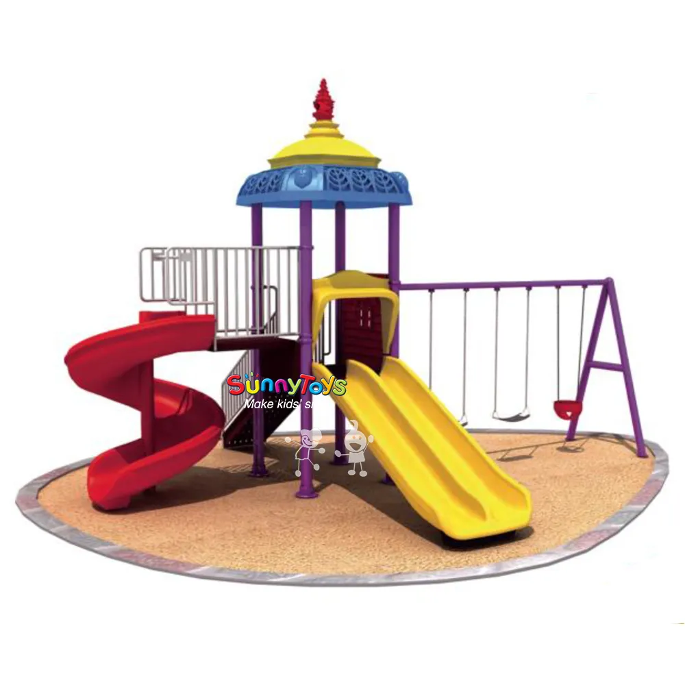 Детская Дошкольная уличная игровая площадка, горка, набор качелей для детского сада