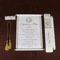 Invitaciones de Boda en Rollo de Diseño Real de Alta Calidad con Decoración de Papel de Seda y Caja, Invitaciones de Cumpleaños en Rollo Personalizadas