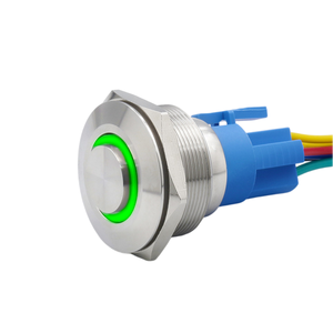 30MM Stainless Steel Button High Head Ring Illuminated IP65 1NO Home Appliance Control with LED <b>Light</b> - Product Image 3