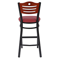 Chaise de bar pour restaurant français avec structure métallique et assise en bois pour intérieur, maison, bureau, hôtel, appartement