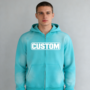 Sudaderas con Capucha para Hombre, Estilo Casual Diario, Venta al por Mayor de Fábrica, Tie-Dye <span class=keywords><strong>Turquesa</strong></span>, Personalizables, con Bolsillo con Cremallera - Product Image 2