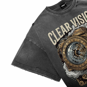 Vintage Acid Wash Distress Men's Breathable T-Shirts Custom Steampunk <b>Camera</b> DTG <b>Print</b> Short Sleeve Apparel Casual O-Neck Tees - Product Image 3