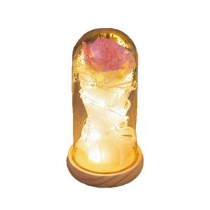 Flor de jabón con lámpara, rosa suave en cubierta de cristal, decoración de escritorio premium, regalo para el Día de San Valentín o Tanabata - Product Image 4