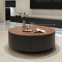 Meuble TV de Luxe Haut de Gamme, Ensemble Meuble TV et Table Basse Moderne pour Salon avec Rangement