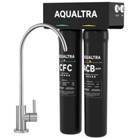 Penyaring air wastafel Alkaline, pemurni air Manual 28000 galon 1100 tingkat aliran GPD, sistem pemurni air rumah tangga