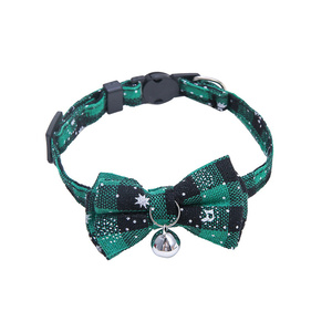 Collier pour animaux de compagnie personnalisé OEM, durable, réglable, imprimé mignon, à carreaux, rayé, confortable, rembourré en <span class=keywords><strong>nylon</strong></span>, pour chats et chiens, avec nœud papillon et clochette - Product Image 5
