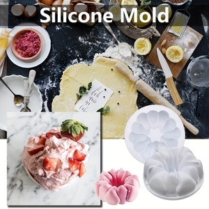 Flower Shape <b>Silicone</b> Cake Mold Round 3pcs DIY <b>Baking</b> Tool for Dessert Mousse Cake - Product Image 4