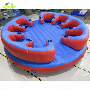 Green inflatable towable banana 3 people inflatable disco water floating ski tube 25 ft towable boat toys
