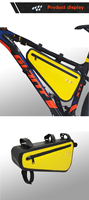 Sac de cadre de vélo jaune imperméable de grande capacité, sac de tube avant triangulaire VTT avec sangle réglable amovible, utilisation en extérieur