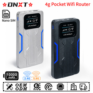 DNXT พ็อกเก็ตไวไฟ 2.4g&5.8g wifi มือถือ WiFi6 300Mbps เราเตอร์ไวไฟพกพา 10000mAh LCD เราเตอร์พกพา 4g สำหรับการเดินทาง - Product Image 1