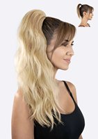KEMY HAIR Leila Beach Waves 20 "Queues de cheval ébouriffées Beachy Waves Extension de cheveux synthétiques pour femmes noires Queues de cheval synthétiques