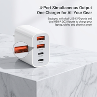 Chargeur mural 40W à 2 ports Type-C, chargeur USB pour ordinateur portable 45W avec charge rapide QC3.0 PD3.0, protection OVP/OTP pour appareils mobiles