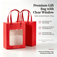 Boîte cadeau en papier avec fenêtre transparente, sac de transport pour gâteaux et desserts, impression de logo personnalisée disponible