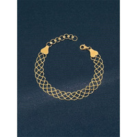 Bracelet en maille dorée délicat, tissé, réglable, chaîne filet, minimaliste, élégant, bijou pour femme