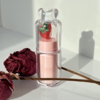 Tubos Vacíos para Brillo Labial de 4 ml con Diseño de Fresa, Pincel Grande, Logotipo Personalizado, Pared Gruesa, Envase con Tapa de Fruta, Gran Venta