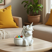 Moule en silicone Candyer Licorne pour bougie, pot en plâtre, idéal pour la décoration d'ornements d'aromathérapie DIY à la maison, moule pour pot de fleurs en ciment