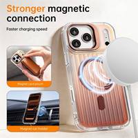 Étui de luxe ondulé à dégradé laser compatible avec iPhone 18 17 Pro Max, coque magnétique en métal pour objectif d'appareil photo