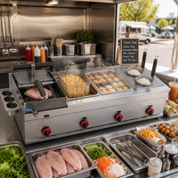 Friteuse à gaz triple professionnelle en acier inoxydable pour poulet, robuste et facile à nettoyer, pour cuisine de restaurant