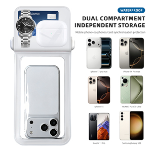 <span class=keywords><strong>Pochette</strong></span> double en PVC personnalisée, 7,2 pouces, étanche, pour téléphone portable, étui universel pour téléphone portable, étanche pour la natation, la plongée, la plage - Product Image 4