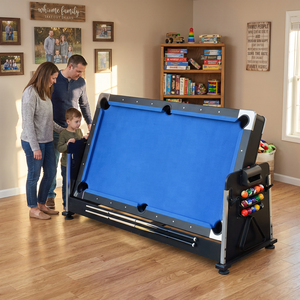 Table de jeu multifonction 4 en 1 personnalisée de 7 pieds avec ping-pong, hockey sur <span class=keywords><strong>air</strong></span> et plateau de salle à manger, table de <span class=keywords><strong>billard</strong></span> 4 en 1 - Product Image 1