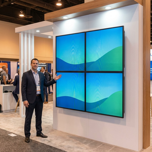 ผลิตในเยอรมนี ชุดติดตั้งผนังเลนติกูลาร์แบบโมดูลาร์ Lentiprint ขนาด 200x200 ซม. 4 แผง (100x100 ซม.) 40 LPI กรอบสีเงินทรงสี่เหลี่ยม - Product Image 3