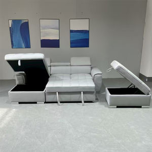 Ensemble de canapé d'angle en forme de L moderne Revêtement en cuir PU Canapé durable Meubles de salon écologiques en vente - Product Image 6